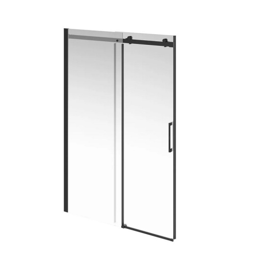 CT.140.1/2.SD.BLK.M Душевая дверь CRISTALLO, раздвижная с функцией soft close, 140х210, матовый черный KERAMA MARAZZI