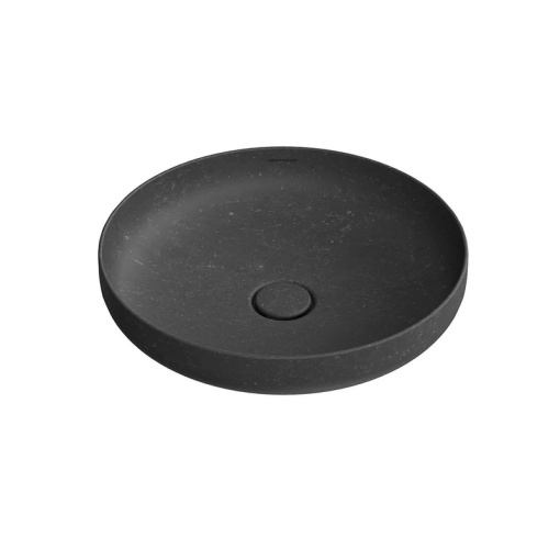 KMSFWb46MBlSt0 Раковина SAFI накладная 46 с крепежом и донным клапаном, черный камень KERAMA MARAZZI