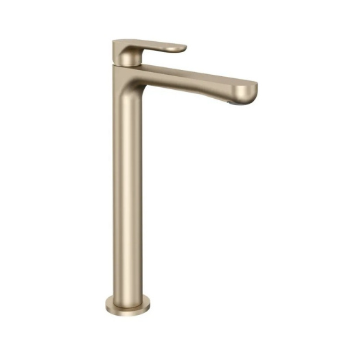 Смеситель для раковины OLE однорычажный высокий без донного клапана, золотой атласный KERAMA MARAZZI