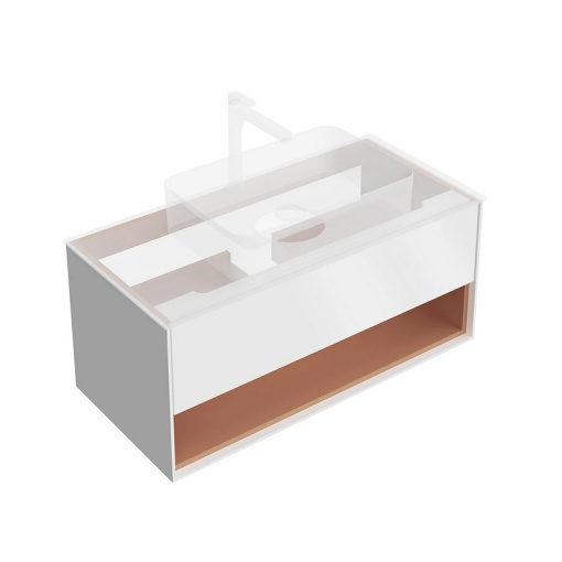 KMPMCb100MSh1 Тумба Plaza Modern/Плаза Модерн подвесная 100, нажимное открывание, 1 ящик, подсветка, белая матовая+сахара KERAMA MARAZZI KMPMCb100MSh1 Тумба Plaza Modern/Плаза Модерн подвесная 100, нажимное открывание, 1 ящик, подсветка, белая матовая+сахара KERAMA MARAZZI