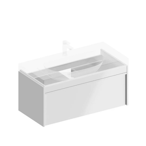 MOD.100.1+1/WHT Тумба MODULA подвесная 100 с ящиком 1+1, белая глянцевая KERAMA MARAZZI