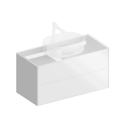 PLB.M.100.2/WHT.V Тумба PLAZA Modern подвесная 100, 2 ящика, белая глянцевая KERAMA MARAZZI