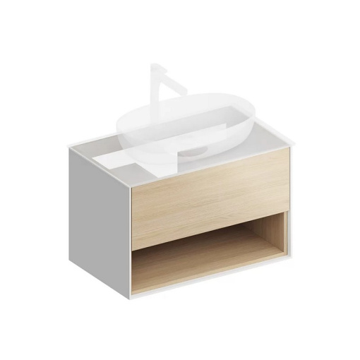 PLB.M.80.1/OAK.V Тумба PLAZA Modern подвесная 80 дуб виченца 1 ящик + полка KERAMA MARAZZI