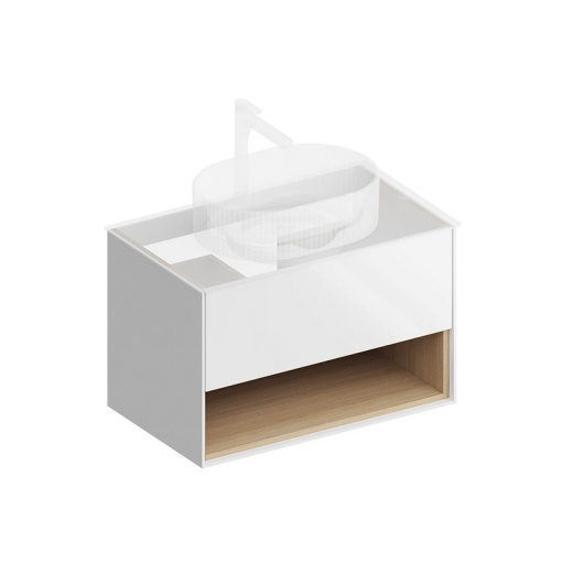 PLB.MN.80.1/WHT Тумба Plaza Modern/Плаза Модерн подвесная 80 белый 1 ящик + полка KERAMA MARAZZI