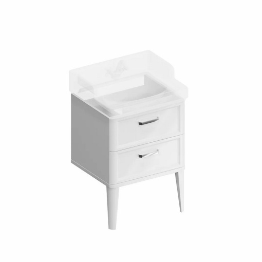 PO.M.60.2/WHT Тумба POMPEI напольная с 2 ящиками 60, белая глянцевая KERAMA MARAZZI