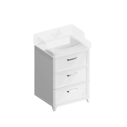 PO.M.60.3/WHT Тумба POMPEI напольная с 3 ящиками 60, белая глянцевая KERAMA MARAZZI