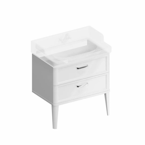 PO.M.80.2/WHT Тумба POMPEI напольная с 2 ящиками 80, белая глянцевая KERAMA MARAZZI