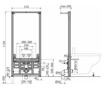 A105/1120 Инсталляция для биде высота 112 см KERAMA MARAZZI A105/1120 Инсталляция для биде высота 112 см KERAMA MARAZZI