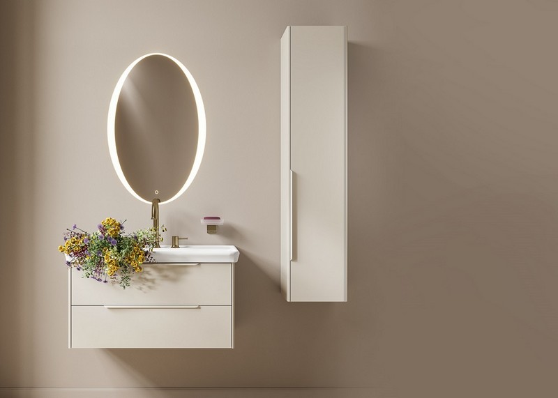 Тумба Элеганс подвесная 80 см, 2 ящика, жемчужный лён KERAMA MARAZZI Тумба Элеганс подвесная 80 см, 2 ящика, жемчужный лён KERAMA MARAZZI