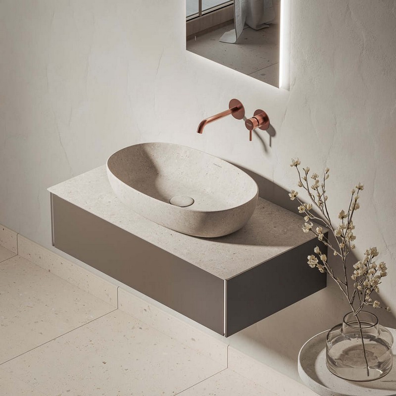 Раковина Плаза 60 см накладная с донным клапаном, риккарди бежевый KERAMA MARAZZI Раковина Плаза 60 см накладная с донным клапаном, риккарди бежевый KERAMA MARAZZI