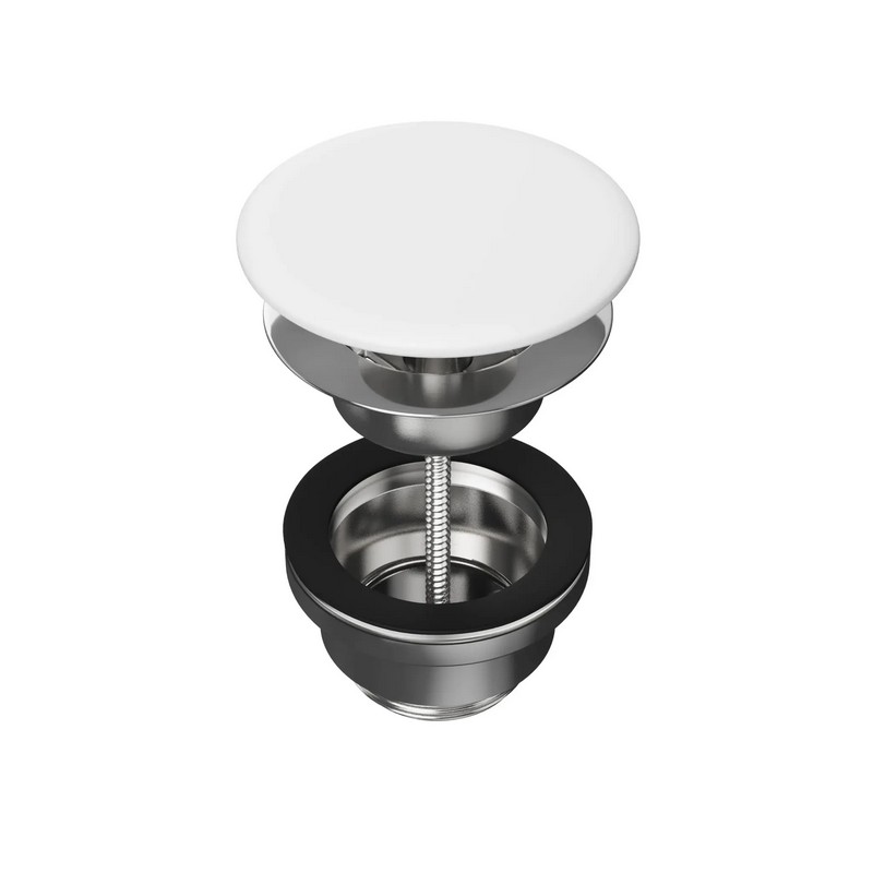 KMUNDr07MWh1 Донный клапан с керамической крышкой, белый матовый KERAMA MARAZZI KMUNDr07MWh1 Донный клапан с керамической крышкой, белый матовый KERAMA MARAZZI