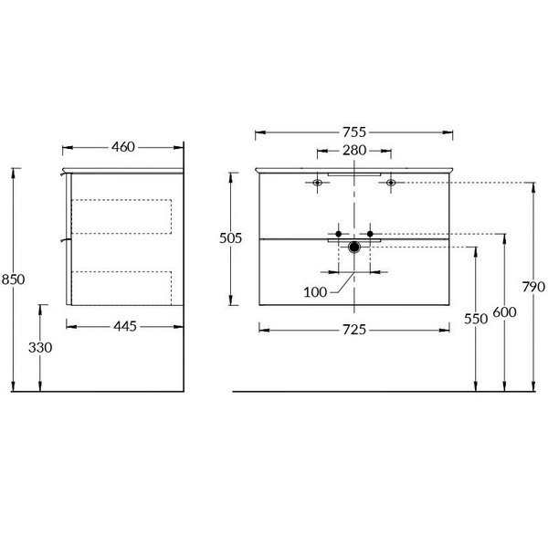 PI.F.75/OLM Тумба Piano Forte/Пиано Форте подвесная 75 см, 2 ящика, дымчатый вяз KERAMA MARAZZI PI.F.75/OLM Тумба Piano Forte/Пиано Форте подвесная 75 см, 2 ящика, дымчатый вяз KERAMA MARAZZI