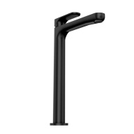 Смеситель для раковины OLE однорычажный высокий без донного клапана, матовый черный KERAMA MARAZZI
