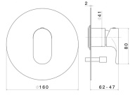 69470EKM.M0.070 Встроенный однорычажный смеситель OLE для душа с переключателем на два потока, титан KERAMA MARAZZI