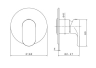 69475EKM.01.093 Встроенный однорычажный смеситель OLE  для душа на один поток, матовый черный KERAMA MARAZZI