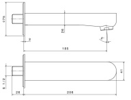 Настенный излив OLE, титановый атласный KERAMA MARAZZI