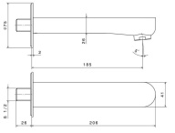 69487KM.M0.071 Настенный излив OLE, золотой атласный KERAMA MARAZZI