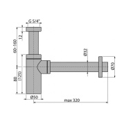 A400 Сифон для умывальника цельнометаллический KERAMA MARAZZI