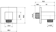 AC50CR503PQKM Вывод FIORETTO для воды квадратный, хром KERAMA MARAZZI