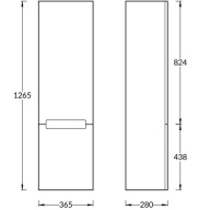 BGP.130/WHT Пенал подвесной BUONGIORNO PLUS 130, белый+дуб кантри KERAMA MARAZZI