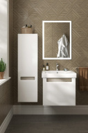 BGP.130/WHT Пенал подвесной BUONGIORNO PLUS 130, белый+дуб кантри KERAMA MARAZZI