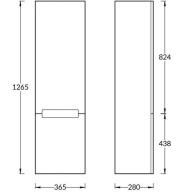 BGP.130Lh/WHT Пенал BUONGIORNO PLUS подвесной левый 130, белый глянцевый+дуб кантри KERAMA MARAZZI