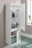 BGP.130Lh/WHT Пенал BUONGIORNO PLUS подвесной левый 130, белый глянцевый+дуб кантри KERAMA MARAZZI