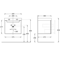 BGP.60.1+1/WHT Тумба BUONGIORNO PLUS подвесная 60, 1+1, белый+дуб кантри KERAMA MARAZZI