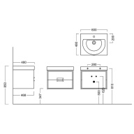 CN.60 Тумба CANALETTO белая 60 см с 2 ящиками (подходит для раковин Buongiorno) KERAMA MARAZZI