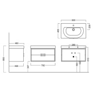 CN.80 Тумба CANALETTO белая 80 см с 2 ящиками (подходит для раковин Buongiorno) KERAMA MARAZZI