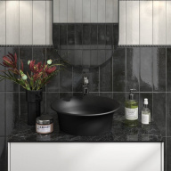 CN.NN.wb.40/BLK.M Раковина CANALETTO 40x40 жемчужно-черная, матовая KERAMA MARAZZI