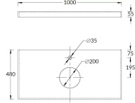 CN100.DD507320R Спец. изделие декоративное из керамогранита Про Чементо 100x48, синий тёмный матовый KERAMA MARAZZI