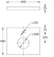 CN60.DD507320R Спец. изделие декоративное из керамогранита Про Чементо 60x48, синий тёмный матовый к KERAMA MARAZZI