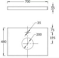 CN70.DD506920R Спец. изделие декоративное из керамогранита Про Чементо 70x48, бежевый матовый керам. KERAMA MARAZZI