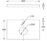 CN80.DD507320R Спец. изделие декоративное из керамогранита Про Чементо 80x48, синий тёмный матовый к KERAMA MARAZZI