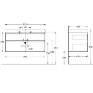 CU.100/MAL Тумба CUBO подвесная 100 мальва 2 ящика KERAMA MARAZZI