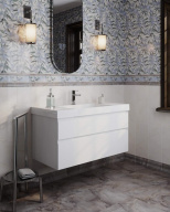 CU.100/WHT Тумба CUBO подвесная 100 белая 2 ящика KERAMA MARAZZI