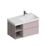 CU.90Rh/MAL Тумба CUBO подвесная 90 правая, мальва, 2 ящика + 2 открытые полки KERAMA MARAZZI