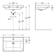 CU.wb.60 Раковина CUBO подвесная/мебельная 60, белая глянцевая KERAMA MARAZZI