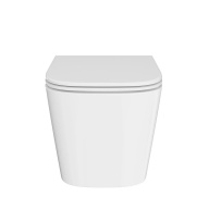 CU.wc.02 Унитаз CUBO подвесной безободковый с крепежом и сиденьем, белый глянцевый KERAMA MARAZZI