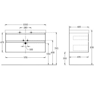 CUB.100.2/WHT.M Тумба CUBO подвесная с ящиками 100, белая матовая KERAMA MARAZZI