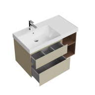 CUB.90.2Lh/LIM.N Тумба CUBO левая подвесная с ящиками 90, лимо матовая- структ.орех KERAMA MARAZZI