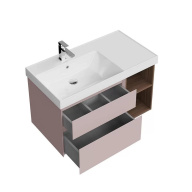CUB.90.2Lh/MAL.N Тумба CUBO левая подвесная с ящиками 90, мальва матовая- структ.орех KERAMA MARAZZI
