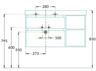 CUB.90.2Lh/WHTM.N Тумба CUBO левая подвесная с ящиками 90, белая матовая-структ.орех KERAMA MARAZZI