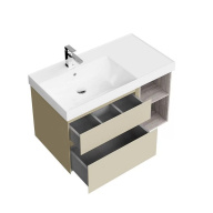 CUB.90Lh/LIM Тумба CUBO левая подвесная с ящиками 90, лимо матовая-древесная KERAMA MARAZZI