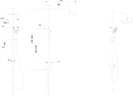 FO.101.KM.CR Душевая колонна круглая  FONTE на 2 потока без смесителя, хром KERAMA MARAZZI