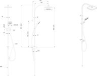 FO.102.KM.BLK.M Душевая колонна квадратная FONTE на 2 потока без смесителя, черный матовый KERAMA MARAZZI