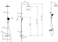 FO.201.KM.CR Душевая колонна FONTE на 3 потока с фикс.изливом и  механическим смесителем, хром KERAMA MARAZZI