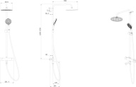 FO.302.KM.CR Душевая колонна FONTE на 3 потока с пов.изливом с термостатическим смесителем, хром KERAMA MARAZZI