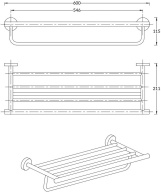 IS.06.KM.BLK.M Полка для полотенец Изола настенная, черная матовая KERAMA MARAZZI